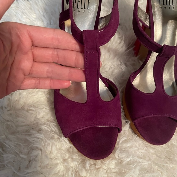 Suede platform sandals size US8 - Picture 4 of 9